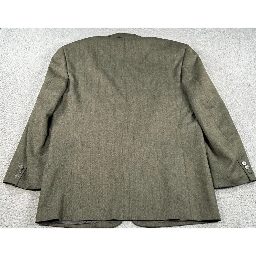 Alfani Sport Coat Men 42 Green Wool Super 120 Blazer 2-Button Suit Jacket Preppy